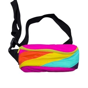 Benefit Retro Padded Neon Fanny Pack 80s 90s Pride Multicolor